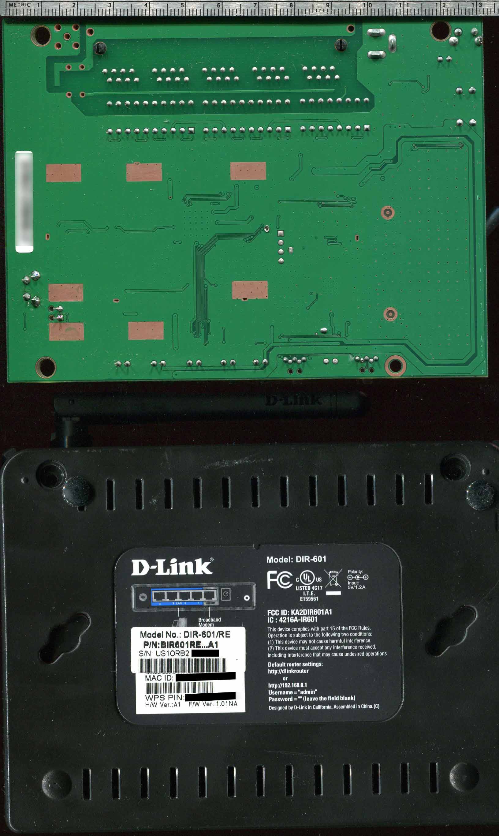 DIR-601 A1 Bottom PCB and Case