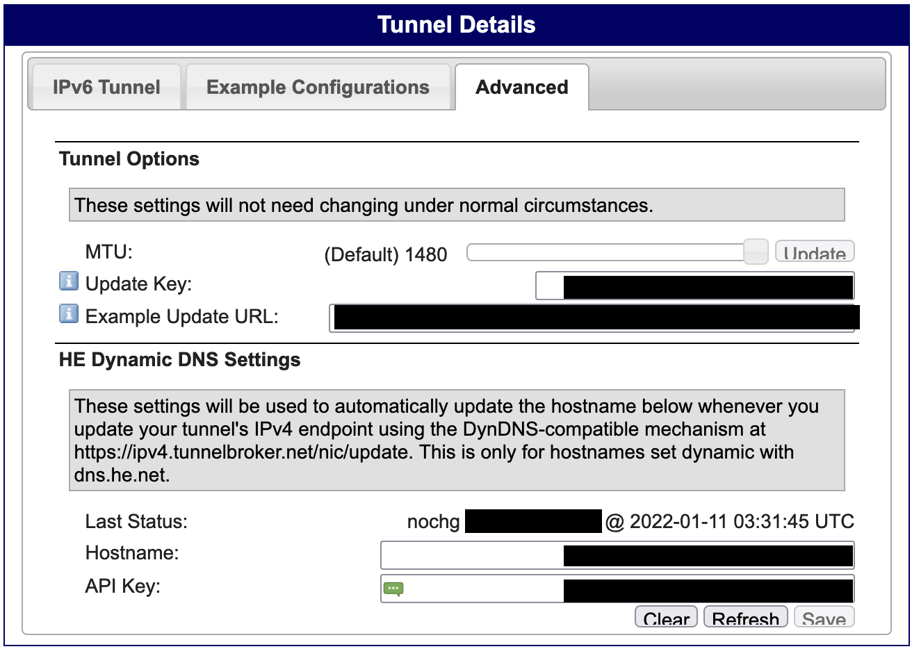 Tunnel broker advanced panel